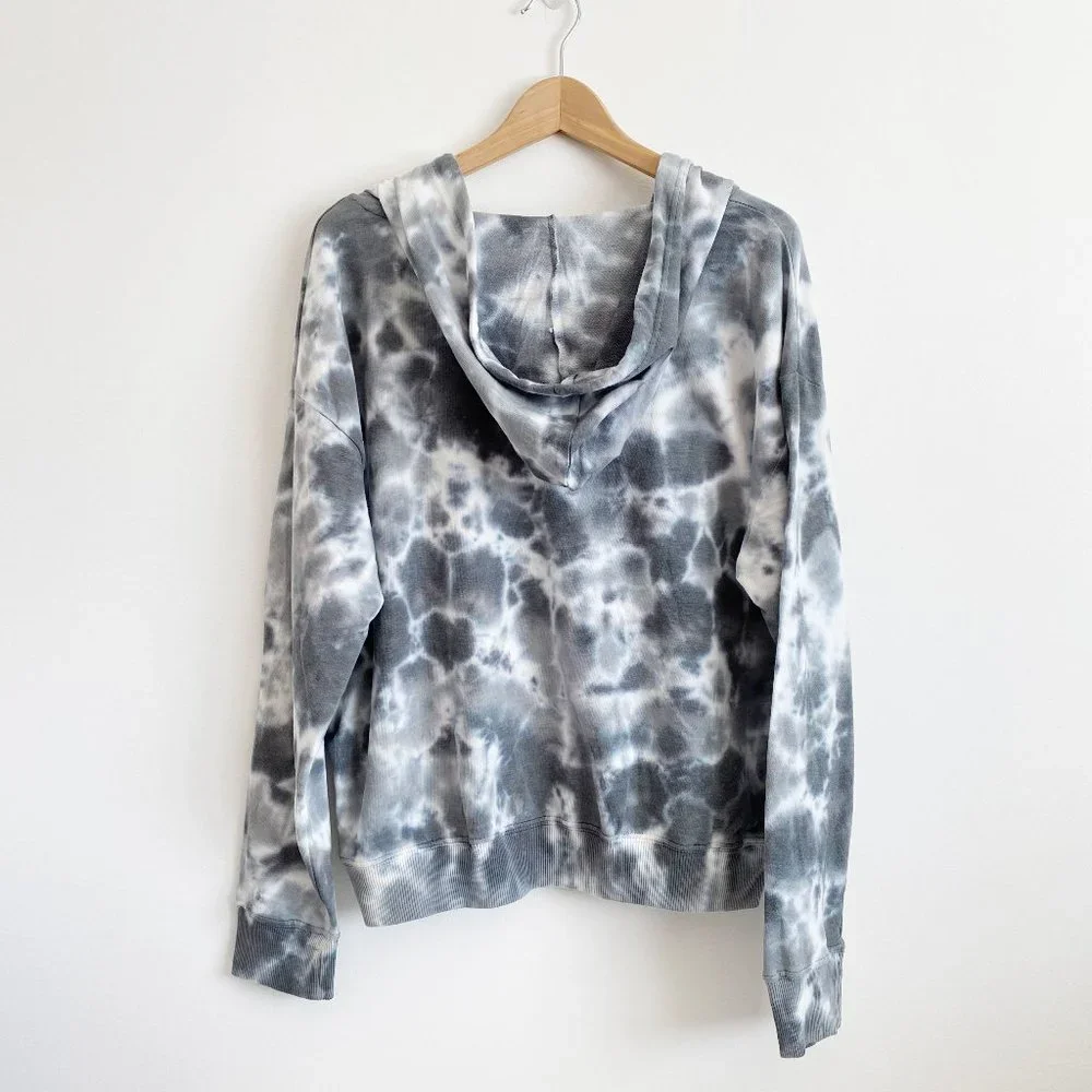 URBAN REBEL Women's Hoodie, Tie Dye Light Hooded Sweatshirt, Gray, 2X - Picture 5 of 9